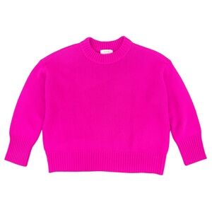 La Ligne Solid Mini Marin Sweater Hot Pink 2X Chunky Crew Neck Wool Cashmere